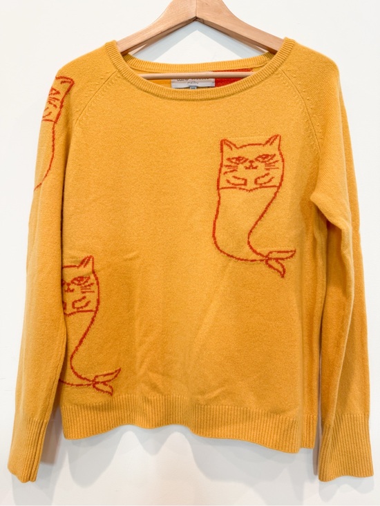 Catnip + Seaweed Sweaters - NWOT✨ Catnip + Seaweed Nipsea 100% Cashmere Cat Mermaid Sweater Marigold XS